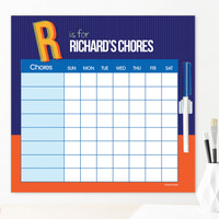Double Initial Blue Customizable Chore Chart
