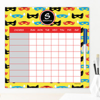 Super Hero Masks Chore Chart For Teens