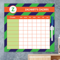 Fun initials Green Chore Chart