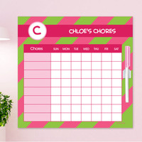 Fun initials Pink Chore Chart