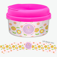 Pink Flowers Pattern Snack Bowl