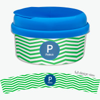 Chevron Green And Blue Snack Bowl