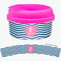 Chevron Blue And Pink Snack Bowl
