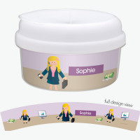 A Girl Crunching Numbers Snack Bowl