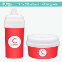 A Linen Letter - Red Sippy Cup for Milk