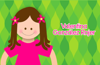 Cute Girl In Pink Gift Tag