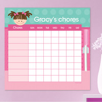 Just Like Me Girl Aqua Chore Chart