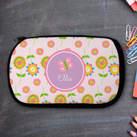 Pink Flowers Pattern Pencil Case