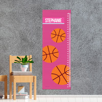 Basketball Fan Girl Lines Growth Chart