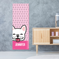 Fun & Cute Dog Pink Growth Chart