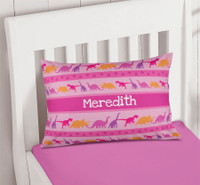 Pink Dinosaur Trail Pillowcase Cover