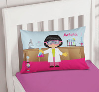 Cute Scientist Girl Pillowcase Cover