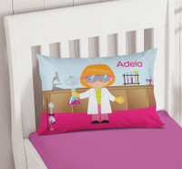 Cute Scientist Girl Pillowcase Cover