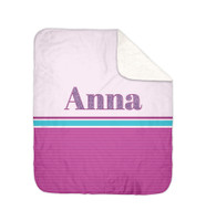 Glitter Purple Name Sherpa Blanket