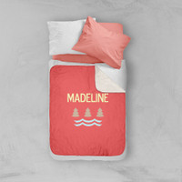 Summer Forest Orange Sherpa Blanket