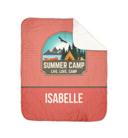 Live, Love, Camp Orange Sherpa Blanket