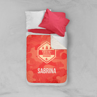 Camouflage Camp Orange Sherpa Blanket