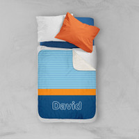 Modern Navy Sherpa Blanket