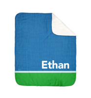 Linen Blue Style Sherpa Blanket