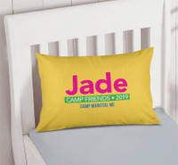 Linen Yellow Style Autograph Camp Pillowcase Cover