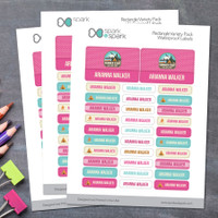 Live, Love, Camp Pink Waterproof Labels Rectangular Pack