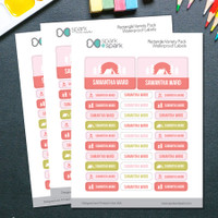 Explore Everywhere Pink Waterproof Labels Rectangular Pack