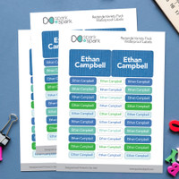 Linen Blue Style Waterproof Labels