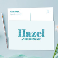 Glitter Blue Name Postcards