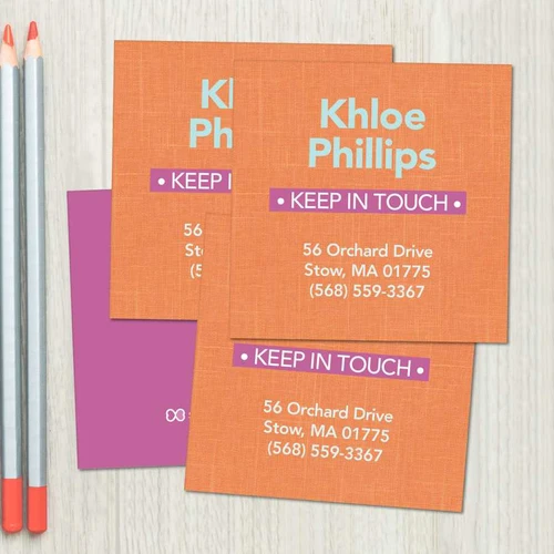 Linen Orange Camp Calling Cards