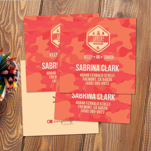 Camouflage Camp Orange Calling Cards
