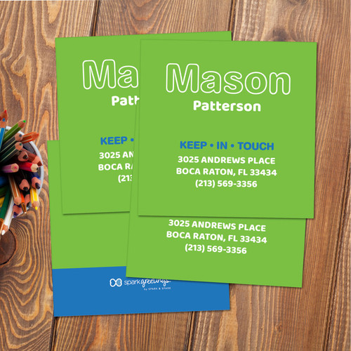 Modern Green Calling Cards