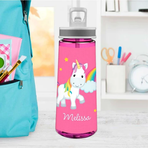 Rainbow Unicorn Sports Water Bottle