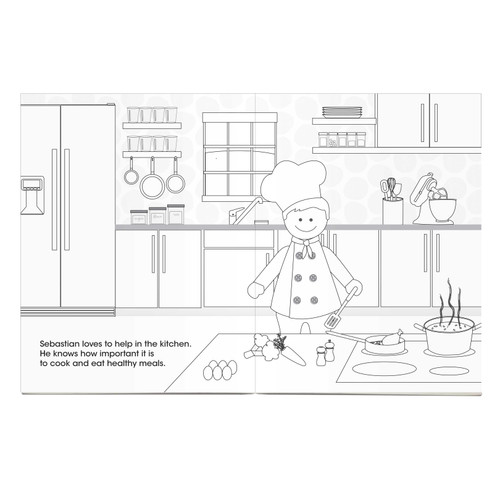 A Boy Chef Coloring Story Book