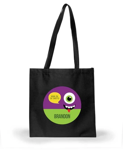 Smiley Monster Purple Halloween Bag
