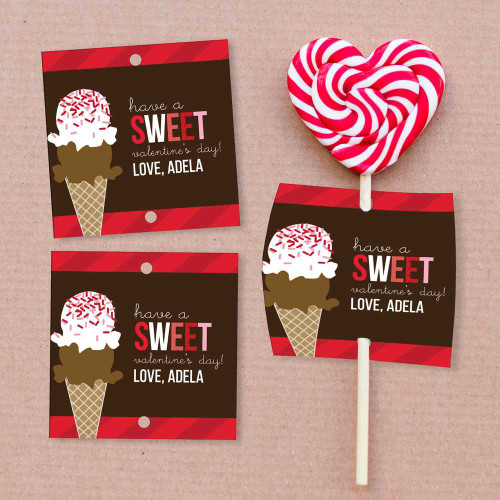 Sweet Valentine's Day Lollipop Cards Set