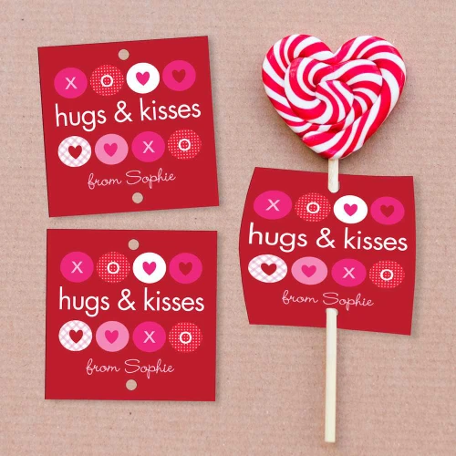 Hugs And Kisses Lollipop Cards Set