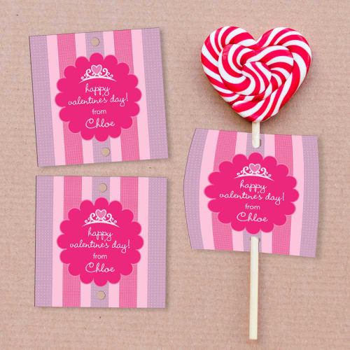 Valentine's Princess Lollipop Cards Set
