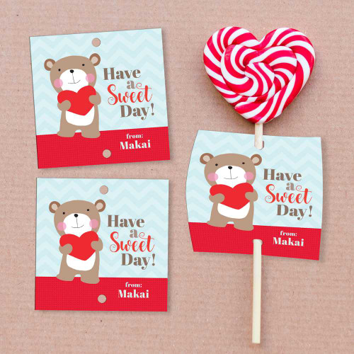 Love Bear Lollipop Cards Set