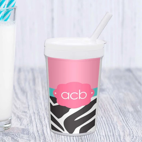 Zebra And Pink Toddler Cup