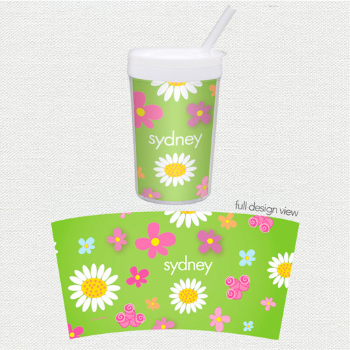 Field Of Flowers Green Toddler Cup