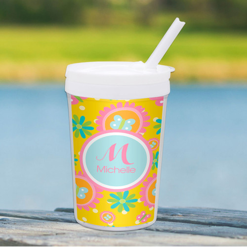 Yellow Flowers Pattern Toddler Cup