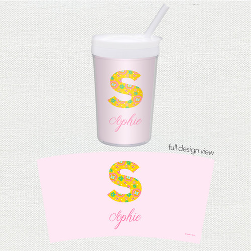 Flower Initial Toddler Cup