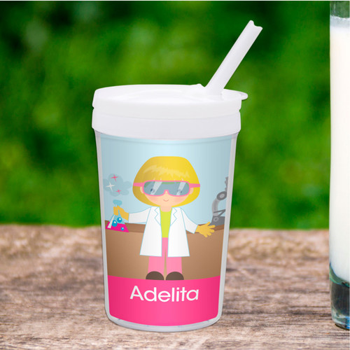 Cute Scientist Girl Toddler Cup