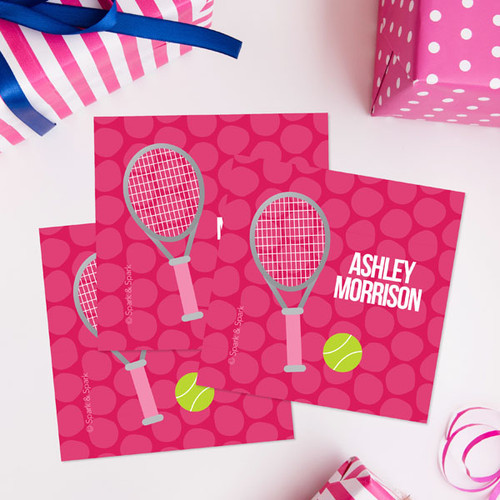 Tennis Fan Girl Gift Label Set