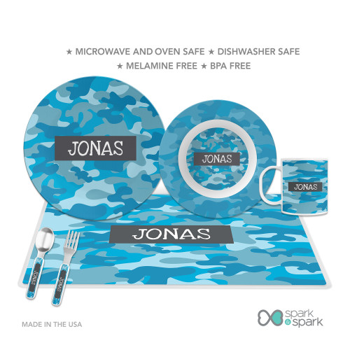 Blue Camouflage Kids Placemats