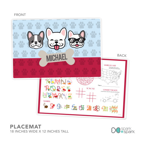 Cool Dogs Blue Kids Placemat