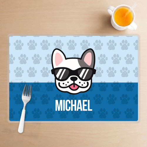 Fun & Cute Dog Blue Kids Placemat