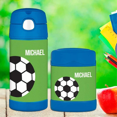 Soccer Fan Green Thermos Food Jar