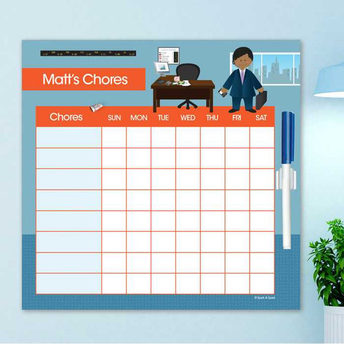 A Boy Crunching Numbers Chore Chart