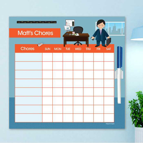 A Boy Crunching Numbers Chore Chart